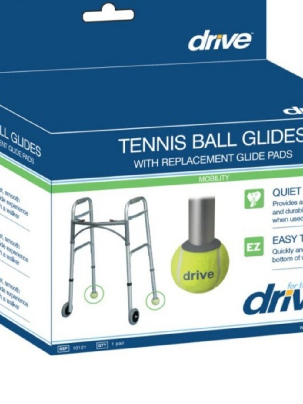 Drive Tennis Ball Walker Glides - Green Replacement Pads